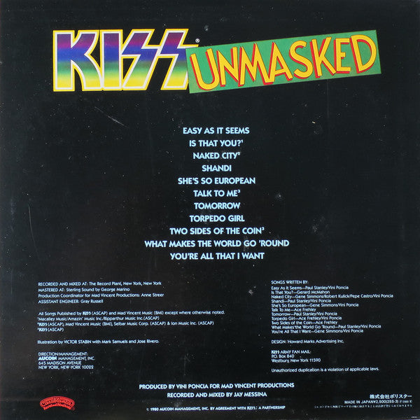 Kiss - Unmasked (Vinyl, LP, Album, Limited Edition)