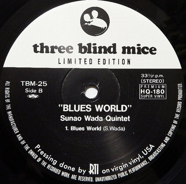 Sunao Wada Quartet - Blues World (Vinyl, LP, Album, Limited Edition, Reissue, Stereo) Near Mint (NM or M-) / Near Mint (NM or M-)