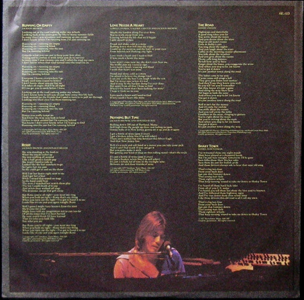 Jackson Browne - Running On Empty (Vinyl, LP, Album, Repress) Very Good Plus (VG+) / Very Good Plus (VG+)