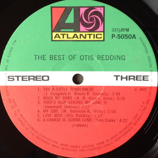 Otis Redding - The Best Of Otis Redding = ベスト・オブ・オーティス・レディング (Vinyl...