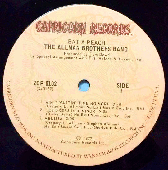 The Allman Brothers Band - Eat A Peach (2xVinyl, LP, Album, Reissue, Stereo) Very Good Plus (VG+) / Very Good Plus (VG+)