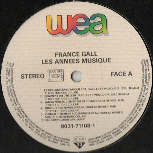 France Gall - Les Années Musique (2xVinyl, LP, Compilation, Stereo) Very Good Plus (VG+) / Very Good (VG)
