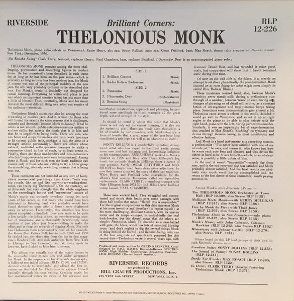 Thelonious Monk - Brilliant Corners (Vinyl, LP, Album, Reissue, Mono)