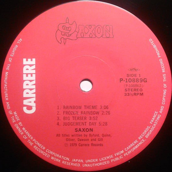 Saxon - Saxon (Vinyl, LP, Album) Very Good Plus (VG+) / Very Good (VG)