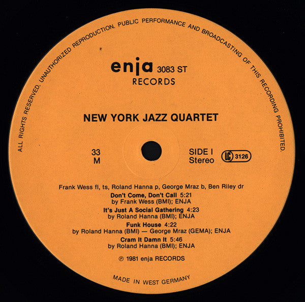 New York Jazz Quartet - Oasis (Vinyl, LP, Album) Very Good Plus (VG+) / Good (G)