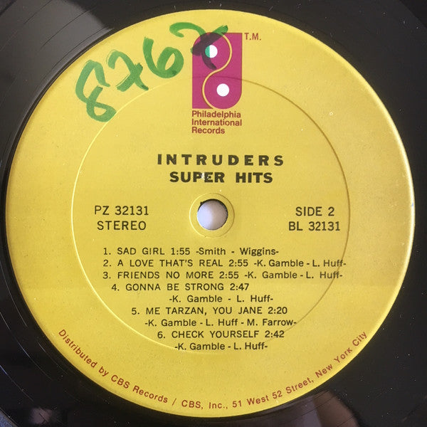 The Intruders - Super Hits (Vinyl, LP, Compilation, Reissue, Repress) Good Plus (G+) / Very Good (VG)