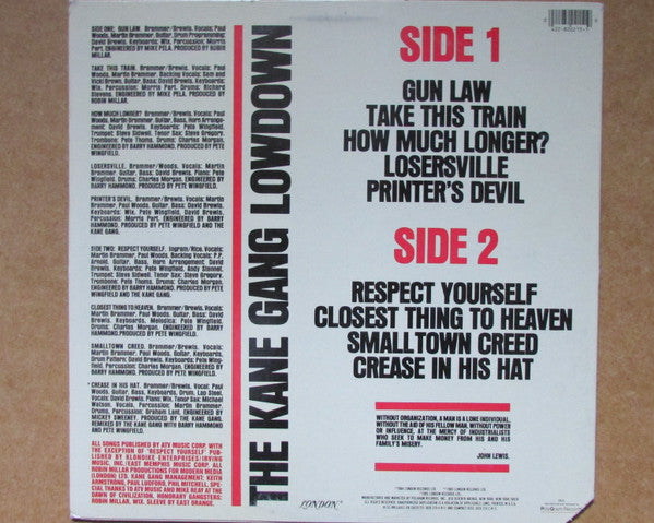 The Kane Gang - Lowdown (Vinyl, LP, Album) Very Good (VG) / Very Good (VG)