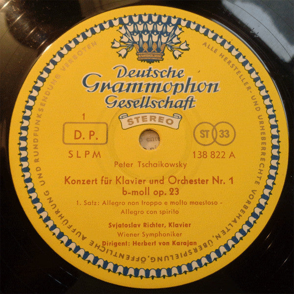 Pyotr Ilyich Tchaikovsky - Piano Concerto No. 1, B Flat Minor (Vinyl, LP, Stereo) Very Good Plus (VG+) / Very Good (VG)