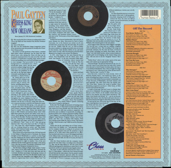 Paul Gayten - Chess King Of New Orleans (Vinyl, LP, Compilation) Very Good (VG) / Very Good Plus (VG+)