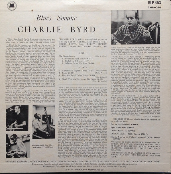 Charlie Byrd - Blues Sonata (Vinyl, LP, Album, Reissue, Stereo) Very Good Plus (VG+) / Very Good Plus (VG+)