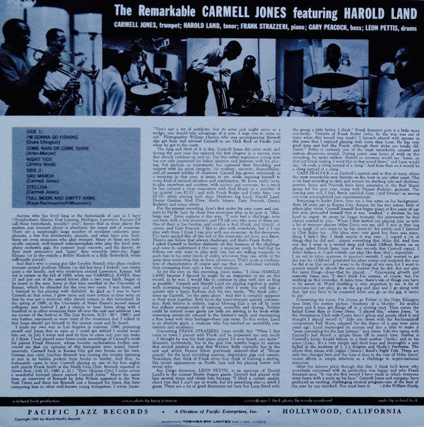 Carmell Jones - The Remarkable Carmell Jones (Vinyl, LP, Album, Reissue, Mono) Very Good (VG) / Very Good (VG)