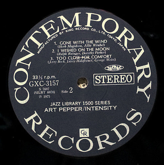 Art Pepper - Intensity (Vinyl, LP, Album, Reissue, Stereo) Near Mint (NM or M-) / Very Good Plus (VG+)