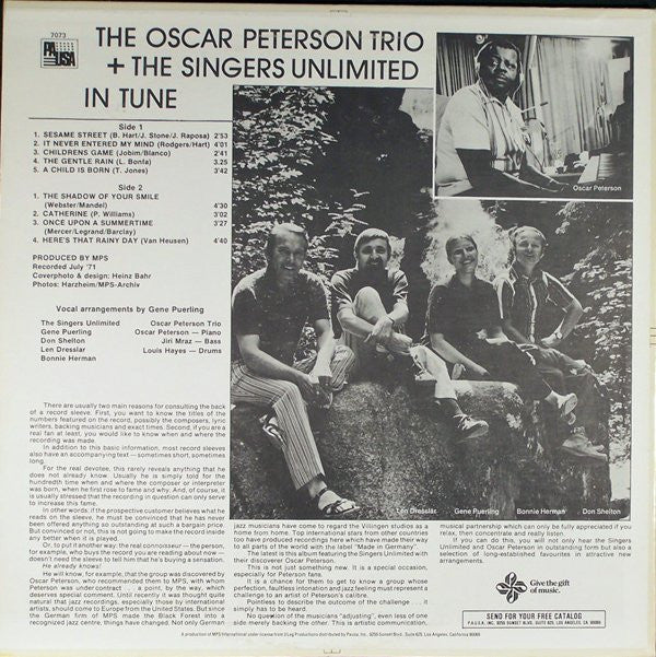 The Oscar Peterson Trio - In Tune (Vinyl, LP, Stereo) Very Good Plus (VG+) / Very Good Plus (VG+)