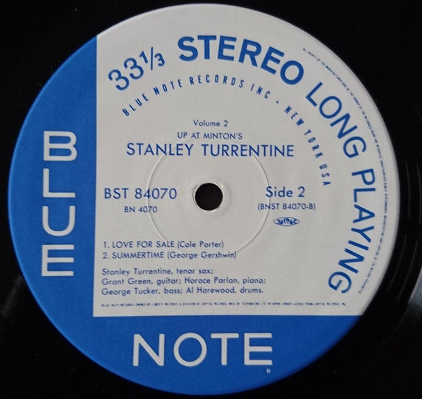 Stanley Turrentine - Up At "Minton's", Vol. 2 (Vinyl, LP, Album, Limited Edition, Reissue, Stereo) Near Mint (NM or M-) / Near Mint (NM or M-)