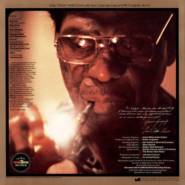 Earl Hines - "Fatha" (Vinyl, LP, Album) Very Good Plus (VG+) / Very Good Plus (VG+)