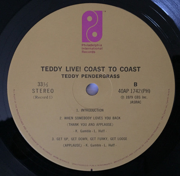 Teddy Pendergrass - Live! Coast To Coast (2xVinyl, LP, Album, Stereo) Very Good Plus (VG+) / Very Good (VG)