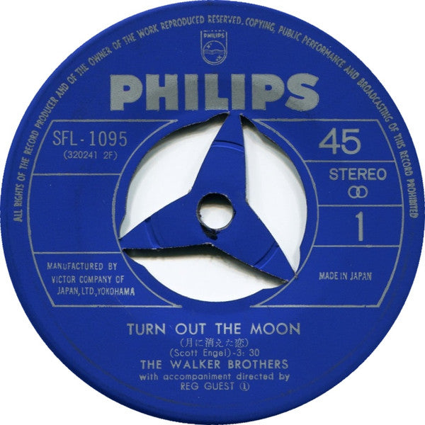 The Walker Brothers - 月に消えた恋 = Turn Out The Moon (Vinyl, 7", 45 RPM, Single, Stereo) Very Good (VG) / Very Good (VG)
