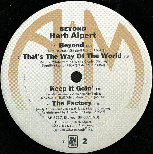 Herb Alpert - Beyond (Vinyl, LP, Album, Stereo) Very Good (VG) / Poor (P)