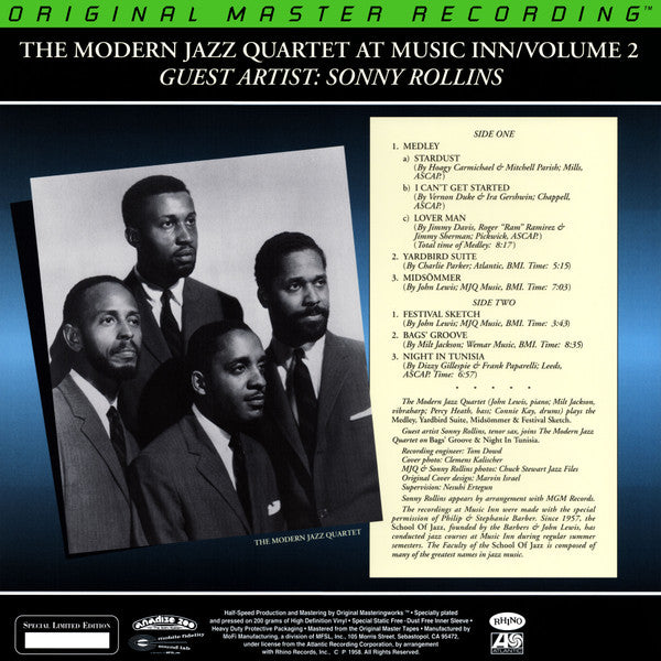 The Modern Jazz Quartet - The Modern Jazz Quartet At Music Inn (Volume 2) (Vinyl, LP, Album, Limited Edition, Numbered, Reissue, Remastered, Special Edition, Stereo) Very Good Plus (VG+) / Very Good Plus (VG+)