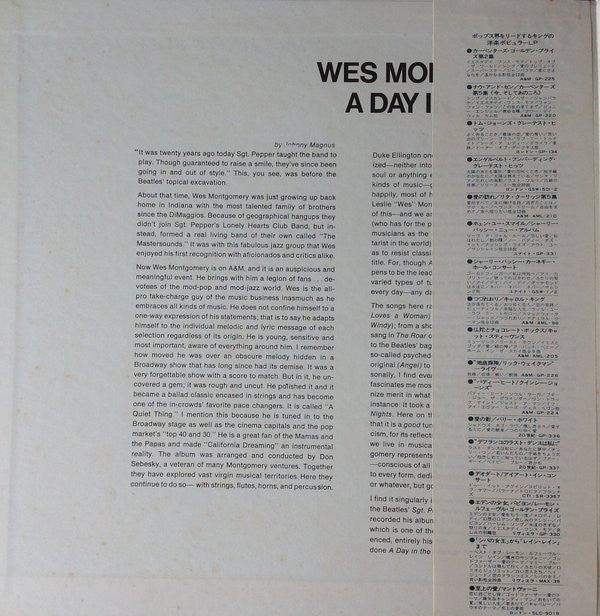 Wes Montgomery - A Day In The Life (Vinyl, LP, Album, Repress)