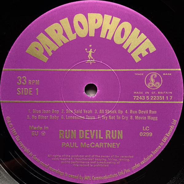 Paul McCartney - Run Devil Run (LP, Album) - Mint (M) / Mint (M)