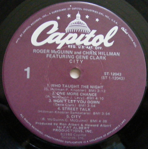McGuinn, Clark & Hillman - City (Vinyl, LP, Album) Very Good (VG) / Good Plus (G+)