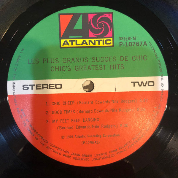 Chic - Les Plus Grands Succes De Chic = Chic's Greatest Hits (Vinyl, LP, Compilation) Very Good (VG) / Good (G)