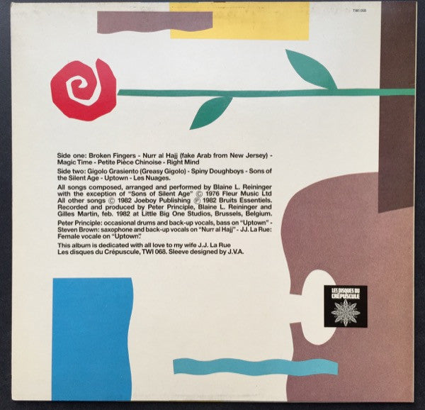 Blaine L. Reininger - Broken Fingers (Vinyl, LP, Album, Reissue) Good Plus (G+) / Very Good Plus (VG+)