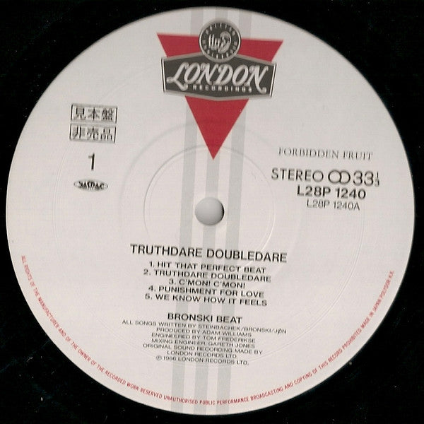 Bronski Beat - Truthdare Doubledare (Vinyl, LP, Album, Promo) Very Good Plus (VG+) / Very Good (VG)