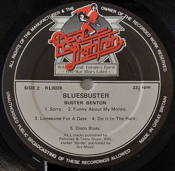 Buster Benton - Bluesbuster (Vinyl, LP, Album, Reissue)