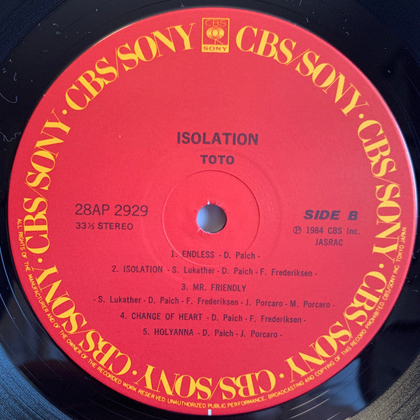Toto - Isolation (Vinyl, LP, Album, Stereo)