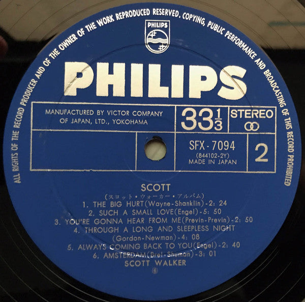 Scott Walker - Scott = Scott Walker Album (Vinyl, LP, Album, Stereo) Very Good (VG) / Good Plus (G+)