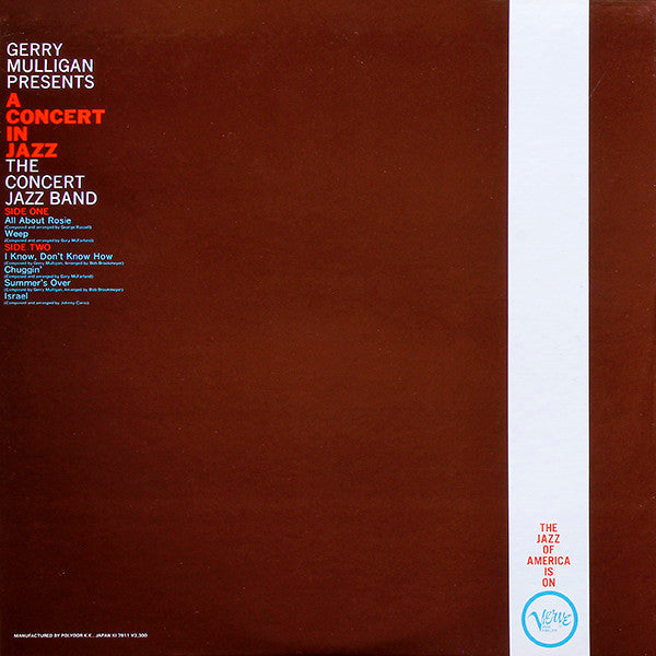 Gerry Mulligan & The Concert Jazz Band - Gerry Mulligan Presents A Concert In Jazz (Vinyl, LP, Album, Reissue, Stereo) Very Good (VG) / Very Good (VG)