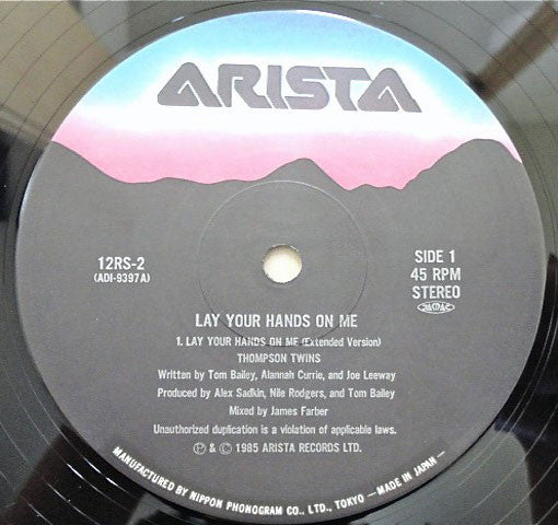 Thompson Twins - Lay Your Hands On Me (Vinyl, 12", 45 RPM, Maxi-Single, Stereo) Very Good Plus (VG+) / Very Good (VG)