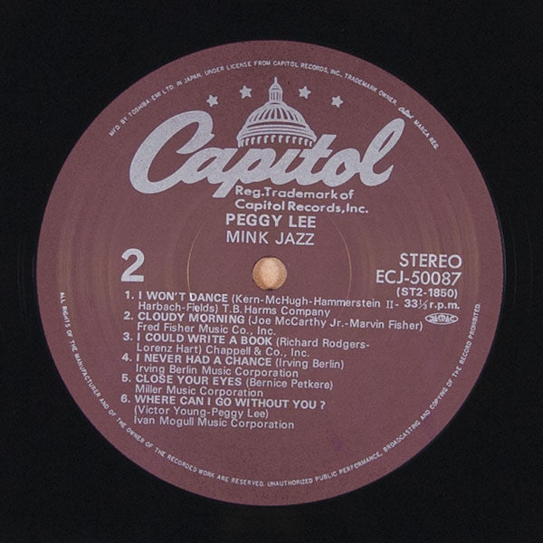 Peggy Lee - Mink Jazz (Vinyl, LP, Album, Stereo) Very Good (VG) / Very Good (VG)