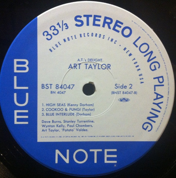 Art Taylor - A.T.'s Delight (Vinyl, LP, Album, Limited Edition, Reissue, Stereo) Near Mint (NM or M-) / Very Good Plus (VG+)