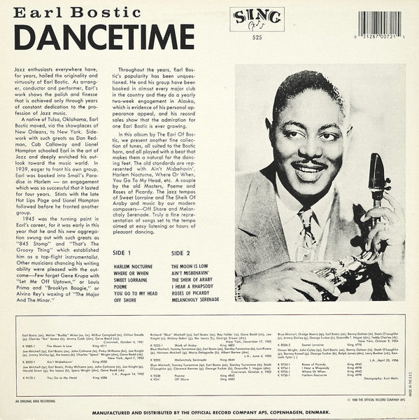 Earl Bostic - Dance Time (Vinyl, LP, Album, Reissue, Stereo) Very Good (VG) / Very Good (VG)