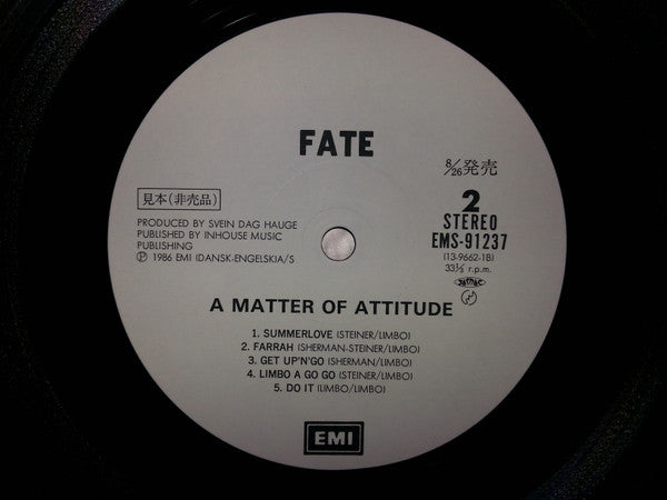 Fate (5) - A Matter Of Attitude (Vinyl, LP, Album, Promo) Very Good (VG) / Very Good (VG)