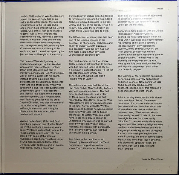 Wynton Kelly Trio - Smokin' At The Half Note (Vinyl, LP, Album, Limited Edition, Reissue, Remastered, Stereo) Very Good Plus (VG+) / Very Good Plus (VG+)