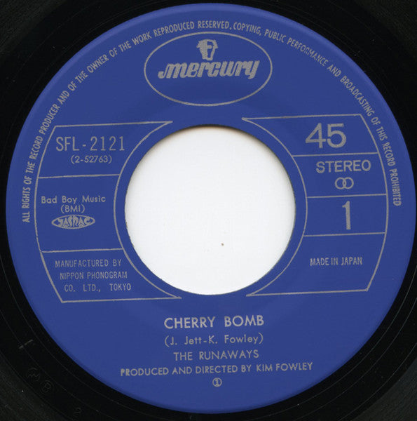 The Runaways - Cherry Bomb (Vinyl, 7", 45 RPM, Single, Reissue, Stereo) Very Good Plus (VG+) / Very Good (VG)