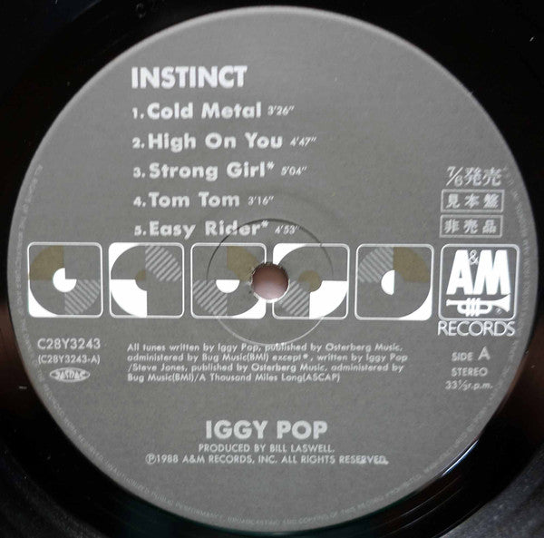 Iggy Pop - Instinct (Vinyl, LP, Album, Promo) Very Good Plus (VG+) / Very Good Plus (VG+)
