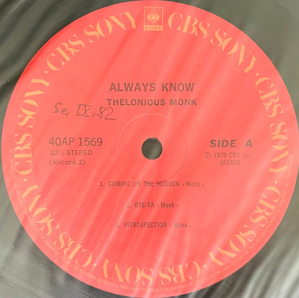 Thelonious Monk - Always Know (2xVinyl, LP, Compilation, Reissue, Stereo) Very Good Plus (VG+) / Very Good (VG)