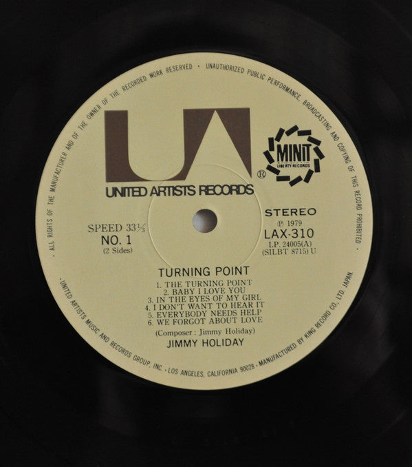 Jimmy Holiday - Turning Point (Vinyl, LP, Album, Stereo) Very Good Plus (VG+) / Very Good (VG)