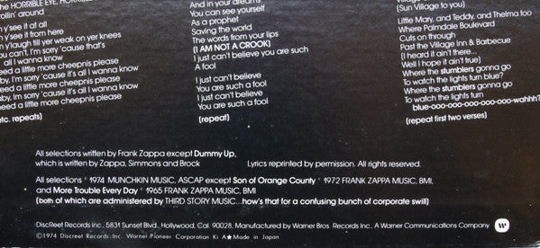 Frank Zappa - Roxy & Elsewhere (Vinyl, LP, Album)