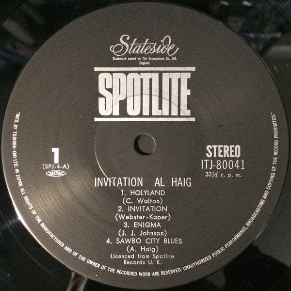 Al Haig Trio - Invitation (Vinyl, LP, Album)