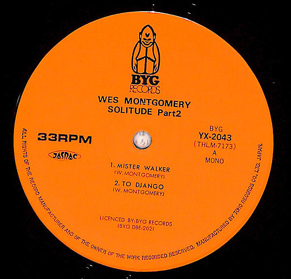 Wes Montgomery - Solitude Part 2 (Vinyl, LP, Album, Mono)