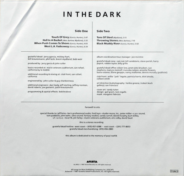 The Grateful Dead - In The Dark (Vinyl, LP, Album, Stereo) Very Good (VG) / Very Good Plus (VG+)