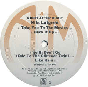 Nils Lofgren - Night After Night (2xVinyl, LP, Album, Stereo) Very Good (VG) / Good Plus (G+)