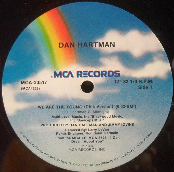 Dan Hartman - We Are The Young (Vinyl, 12", 33 ⅓ RPM) Very Good (VG) / Very Good (VG)