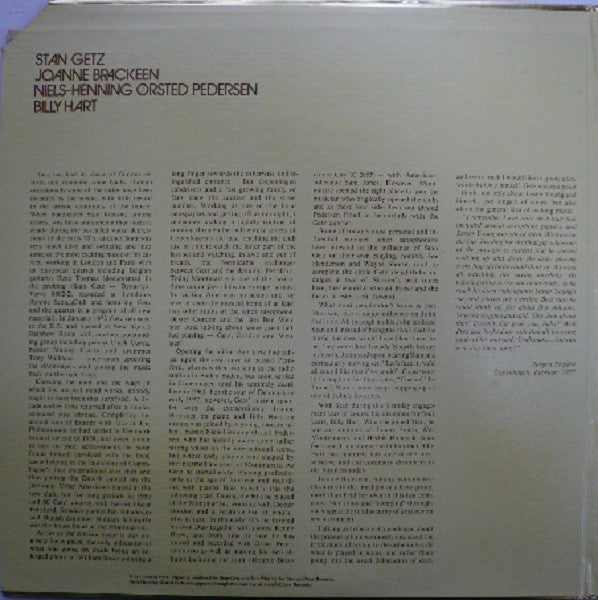 Stan Getz Quartet - Stan Getz Gold  ..." Happy 50th Stan" - A Celebration, Live At Montmartre (2xVinyl, LP, Album) Very Good Plus (VG+) / Good Plus (G+)